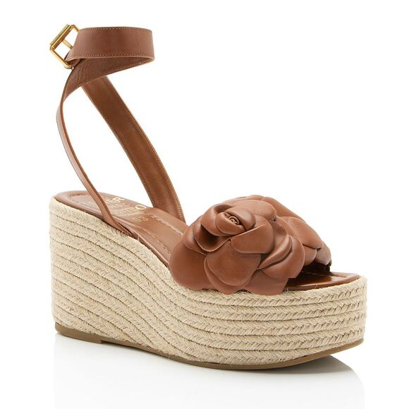 Valentino Shoes - Valentino Leather Rose Atelier 03 Espadrille Wedges - Size 8.5 / 38.5